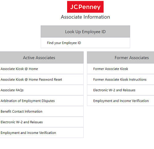 JCPenney Associate Kiosk at Home